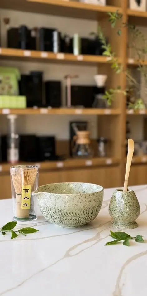 طقم ماتشا أخضر داكن – 4 قطع